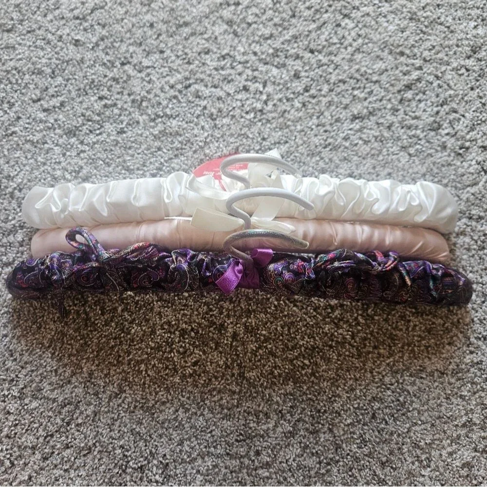 Vintage Satin and Paisley Padded Hangers Set Of 3